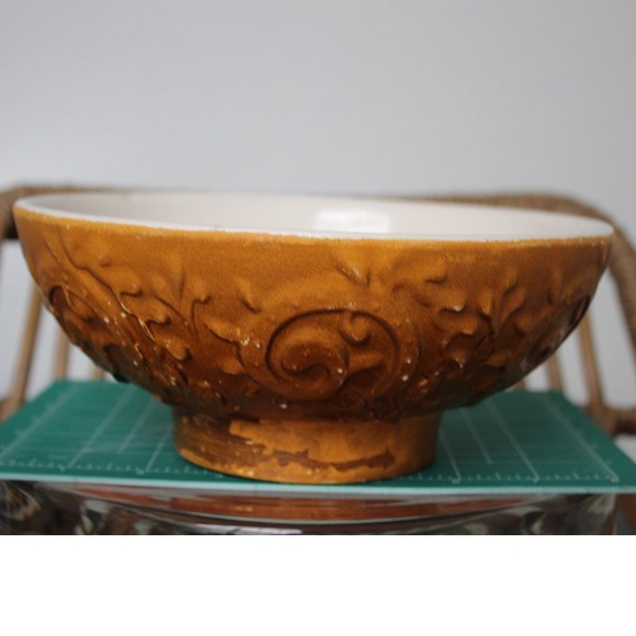 Unbranded Other - Haeger USA Embossed Scroll Footed Ceramic Serving Bowl 10 inch